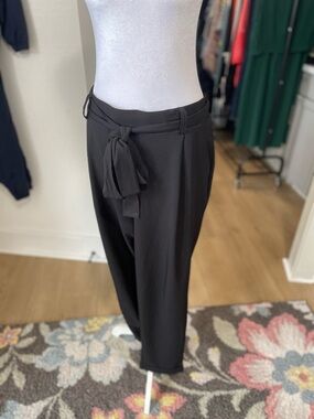 torrid Black Tie-Waist Trousers with Front Knot